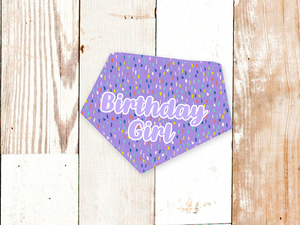 "Birthday Girl" Lavender Dog Bandana