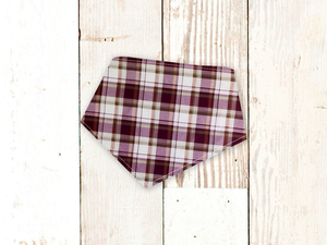 "Plum Tartan Plaid FLANNEL" Dog Bandana